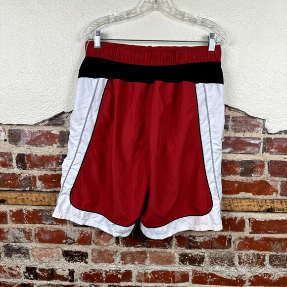 Vintage Nike Swim Trunks Size Large Red White Mesh Lined Board Shorts Outdoors - Picture 7 of 7